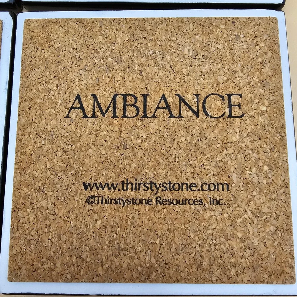 Cool‎ Vintage Ambiance Coasters Cigar Photo Set 4 Ceramic Cork Back Home Decor